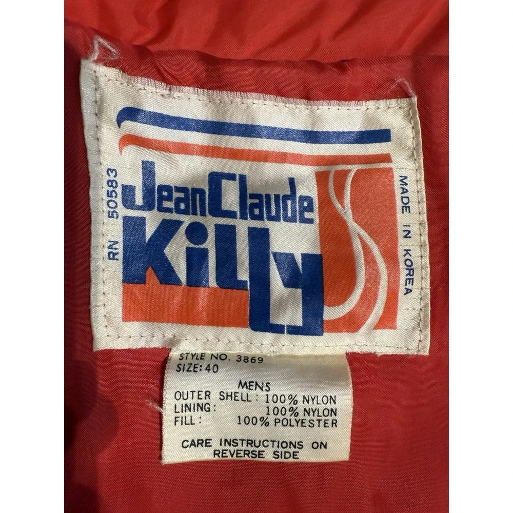 Vintage 80's Jean Claude Killy Red White Striped Nylon Ski Winter Jacket Mens 40